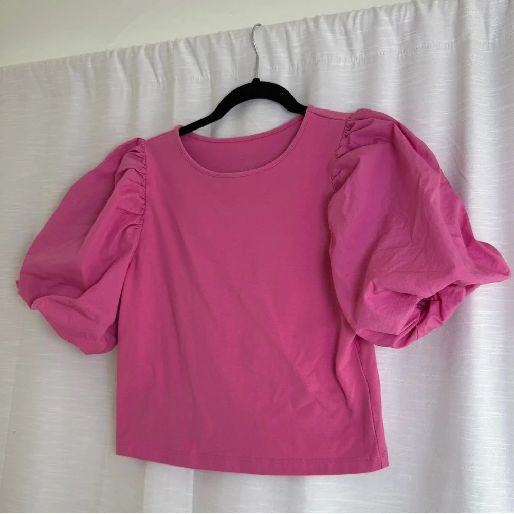 A New Day Pink Puff Sleeve Top Balloon Sleeve Trendy Statement Blouse | Size XS - Picture 6 of 9